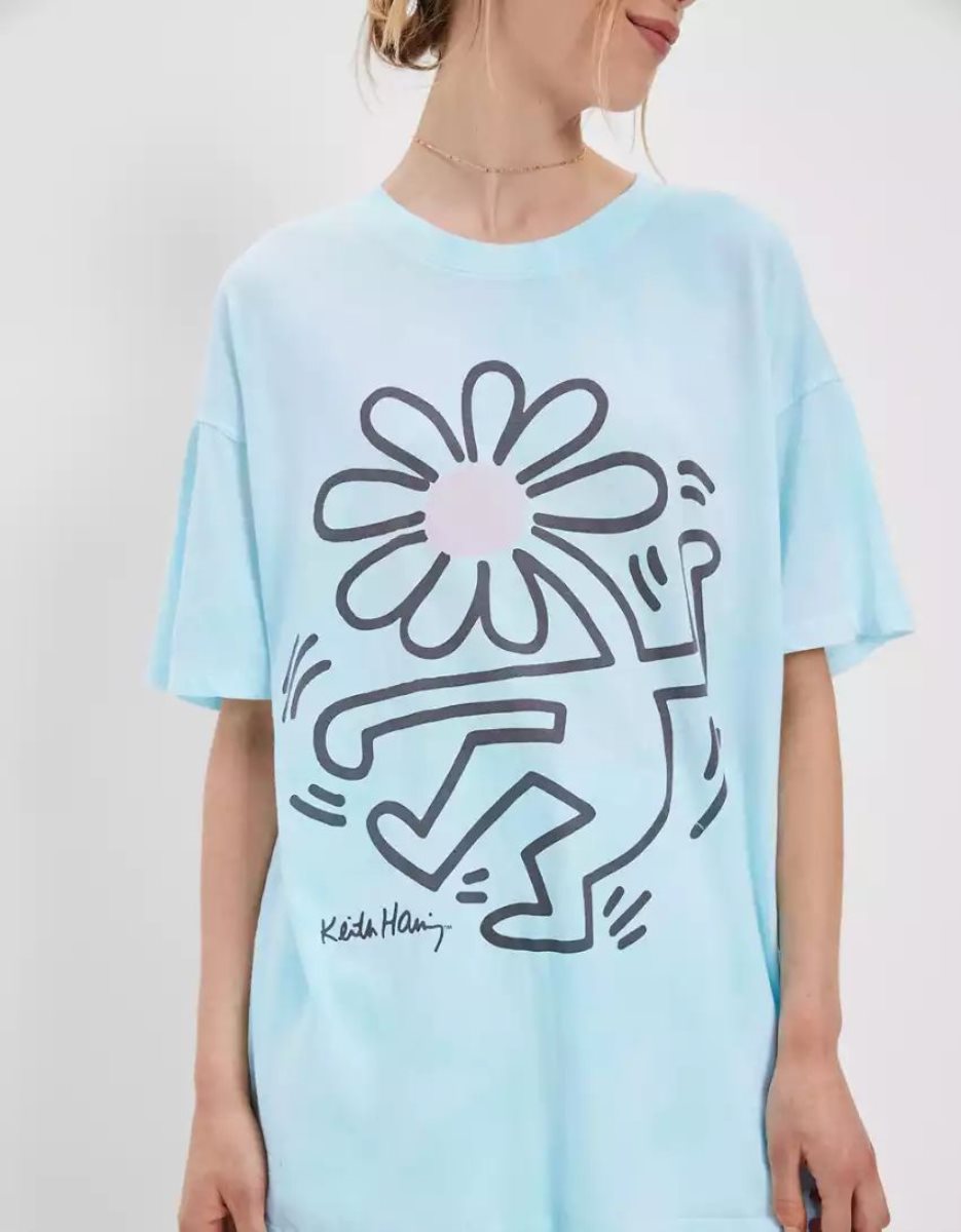 T Shirts American Eagle AE Oversized Keith Haring Graphique Tee Multicolore Femme | ZQJ-72457514